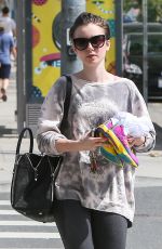 LILY COLLINS in Leggings Leaves a Gym in Eest Hollywood 1703