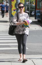 LILY COLLINS in Leggings Leaves a Gym in Eest Hollywood 1703