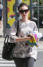 LILY COLLINS in Leggings Leaves a Gym in Eest Hollywood 1703