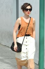 LILY COLLINS Shopping on Rodeo Drive in Los Angeles