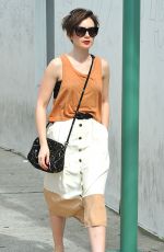 LILY COLLINS Shopping on Rodeo Drive in Los Angeles