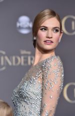 LILY JAMES at Cinderella Premiere in Hollywood