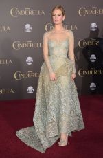 LILY JAMES at Cinderella Premiere in Hollywood