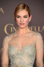 LILY JAMES at Cinderella Premiere in Hollywood