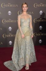 LILY JAMES at Cinderella Premiere in Hollywood