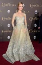 LILY JAMES at Cinderella Premiere in Hollywood