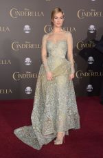LILY JAMES at Cinderella Premiere in Hollywood