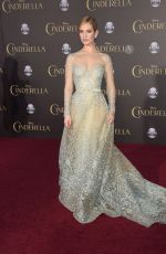 LILY JAMES at Cinderella Premiere in Hollywood