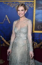 LILY JAMES at Cinderella Premiere in Hollywood