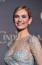 LILY JAMES at Cinderella Premiere in Hollywood