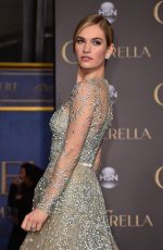 LILY JAMES at Cinderella Premiere in Hollywood
