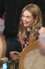 LILY JAMES at Good Morning America in New York