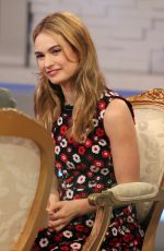 LILY JAMES at Good Morning America in New York