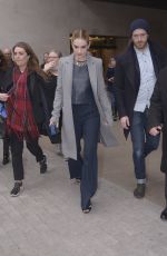 LILY JAMES Leaves BBC Radio 1 Studios in London