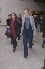 LILY JAMES Leaves BBC Radio 1 Studios in London