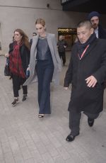 LILY JAMES Leaves BBC Radio 1 Studios in London