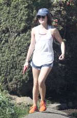 LUCY HALE in SHorts Out Hiking at Runyon Canyon 1303