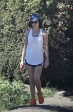 LUCY HALE in SHorts Out Hiking at Runyon Canyon 1303
