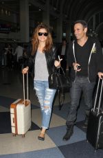 MARIA MENOUNOS in Ripped Jeans at LAX Airport 2303
