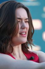 MEGAN BOONE on the Set of Extra in Universal City