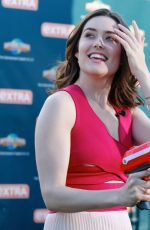 MEGAN BOONE on the Set of Extra in Universal City