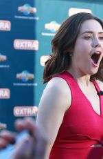 MEGAN BOONE on the Set of Extra in Universal City