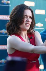 MEGAN BOONE on the Set of Extra in Universal City