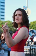 MEGAN BOONE on the Set of Extra in Universal City