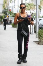 MELANIE BROWN in Tights Heading to a Gym in Los Angeles
