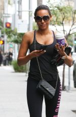 MELANIE BROWN in Tights Heading to a Gym in Los Angeles