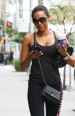 MELANIE BROWN in Tights Heading to a Gym in Los Angeles