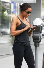 MELANIE BROWN in Tights Heading to a Gym in Los Angeles