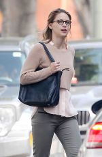 MELISSA BENOIST on the Set of Supergirl in Los Angeles 1003