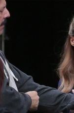 MELISSA BENOIST on the Set of Supergirl in Los Angeles