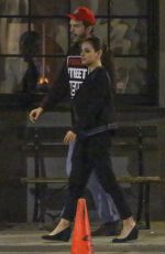 MILA KUNIS and Ashton Kutcher Night Out in Venice