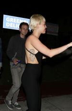 MILEY CYRUS Arrives at The Laugh Factory in West Hollywood