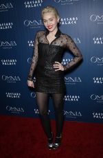 MILEY CYRUS at Omnia Nightclub at Caesars Palace in Las Vegas
