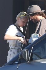 MILEY CYRUS at Unbreakable Tattoo in Studio City