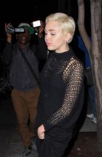 MILEY CYRUS Leaves Palm Restaurant in Beverly Hills