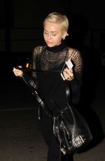 MILEY CYRUS Leaves Palm Restaurant in Beverly Hills