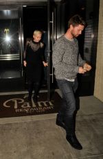 MILEY CYRUS Leaves Palm Restaurant in Beverly Hills