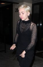 MILEY CYRUS Leaves Palm Restaurant in Beverly Hills