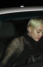 MILEY CYRUS Leaves Palm Restaurant in Beverly Hills