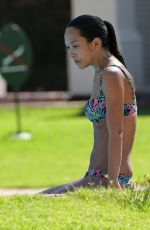 MYLEENE KLASS in Bikini at a Pool in South Africa