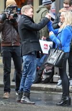 NASTIA LIUKIN Filming at Times Square in New York