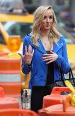 NASTIA LIUKIN Filming at Times Square in New York