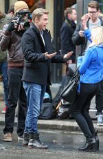 NASTIA LIUKIN Filming at Times Square in New York