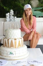 NINA AGDAL Celebrates Her Birthday at Miami Open