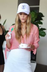 NINA AGDAL Celebrates Her Birthday at Miami Open