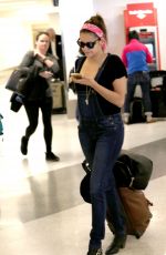 NINA DOBREV at LAX Airport in Los Angeles